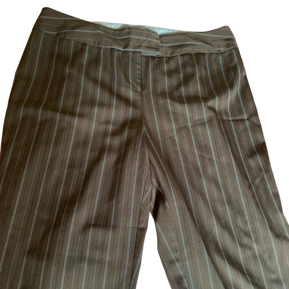 Studio Pants - STUDIO 1940 Woman’s Black Light Blue Pinstripe Trousers Slacks Pants Size 18W